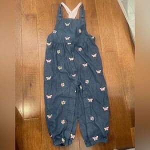 JoJo Maman Bebe Blue Overalls with Butterfly Design